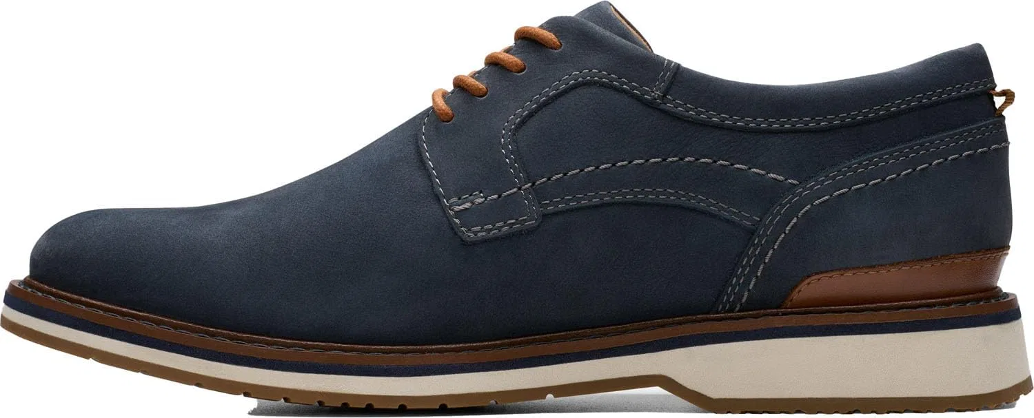 Мужские туфли-оксфорды Clarks Monahan Plain, 2-Navy Nubuck — фото 2