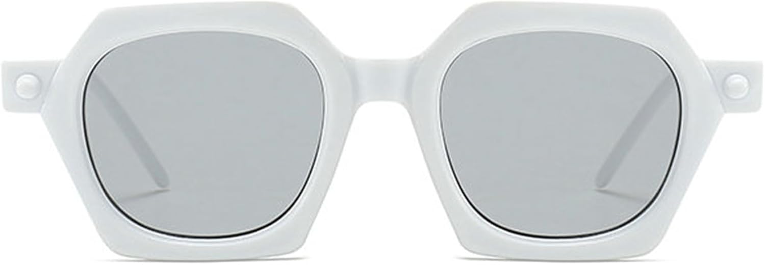 

Солнцезащитные очки Willochra Trendy Square для женщин и мужчин, ретро, ​​многоугольные, дизайнерские, нестандартные, в стиле панк, шестиугольные, с защитой от УФ-излучения UV400, White