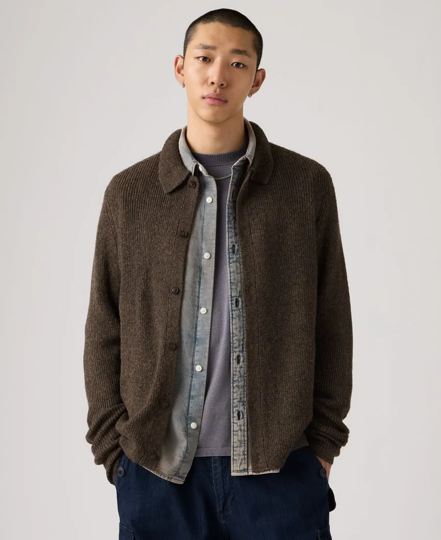 Премиальный мужской кардиган Catalina с отложным воротником Levi's, chocolate коричневый heather