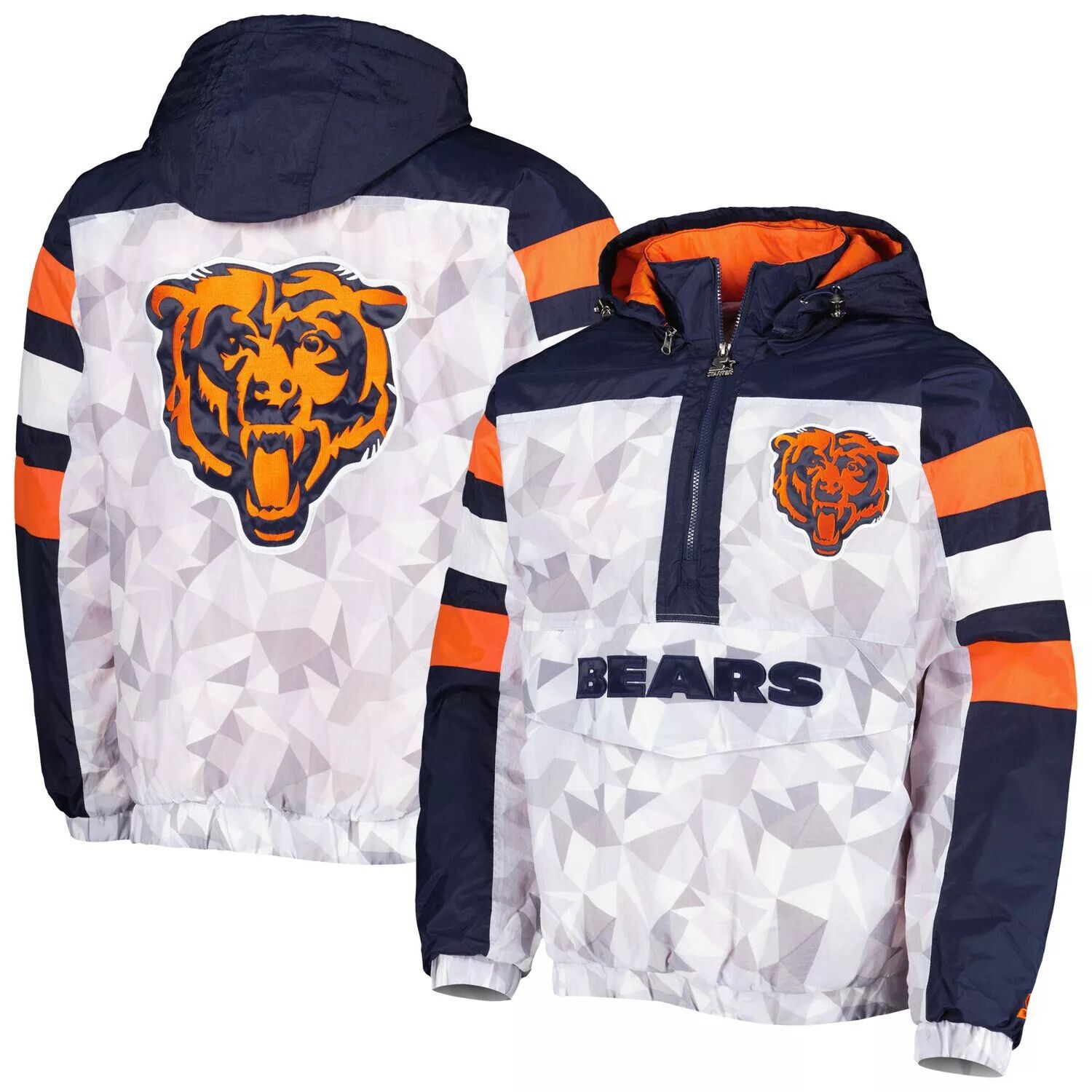 

Мужская белая/темно-синяя куртка Chicago Bears Tuesday Night Gridiron Raglan с капюшоном и полумолнией Starter, Синий, Мужская белая/темно-синяя куртка Chicago Bears Tuesday Night Gridiron Raglan с капюшоном и полумолнией Starter