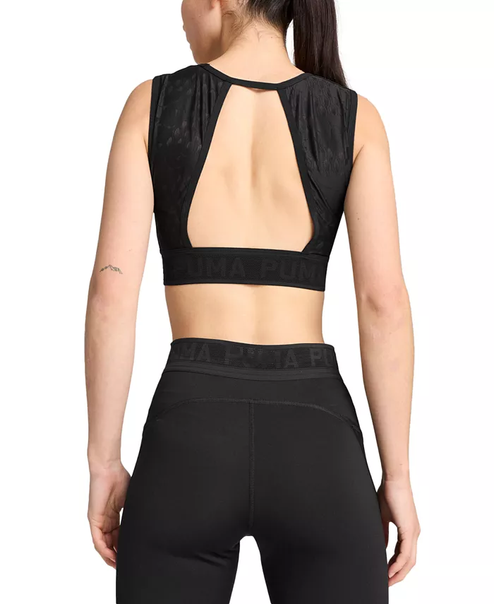 

Женский спортивный бюстгальтер средней поддержки Move Lace Mesh Puma, черный