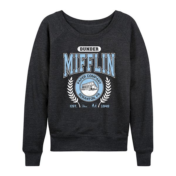 

Женская футболка с длинным рукавом Dunder Mifflin Collegiate French Terry Licensed Character, Heather Charcoal