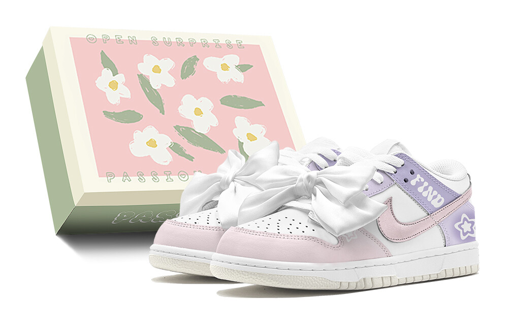 

Кроссовки Nike Dunk Skateboarding Shoes Women's Low-top Purple, розовый