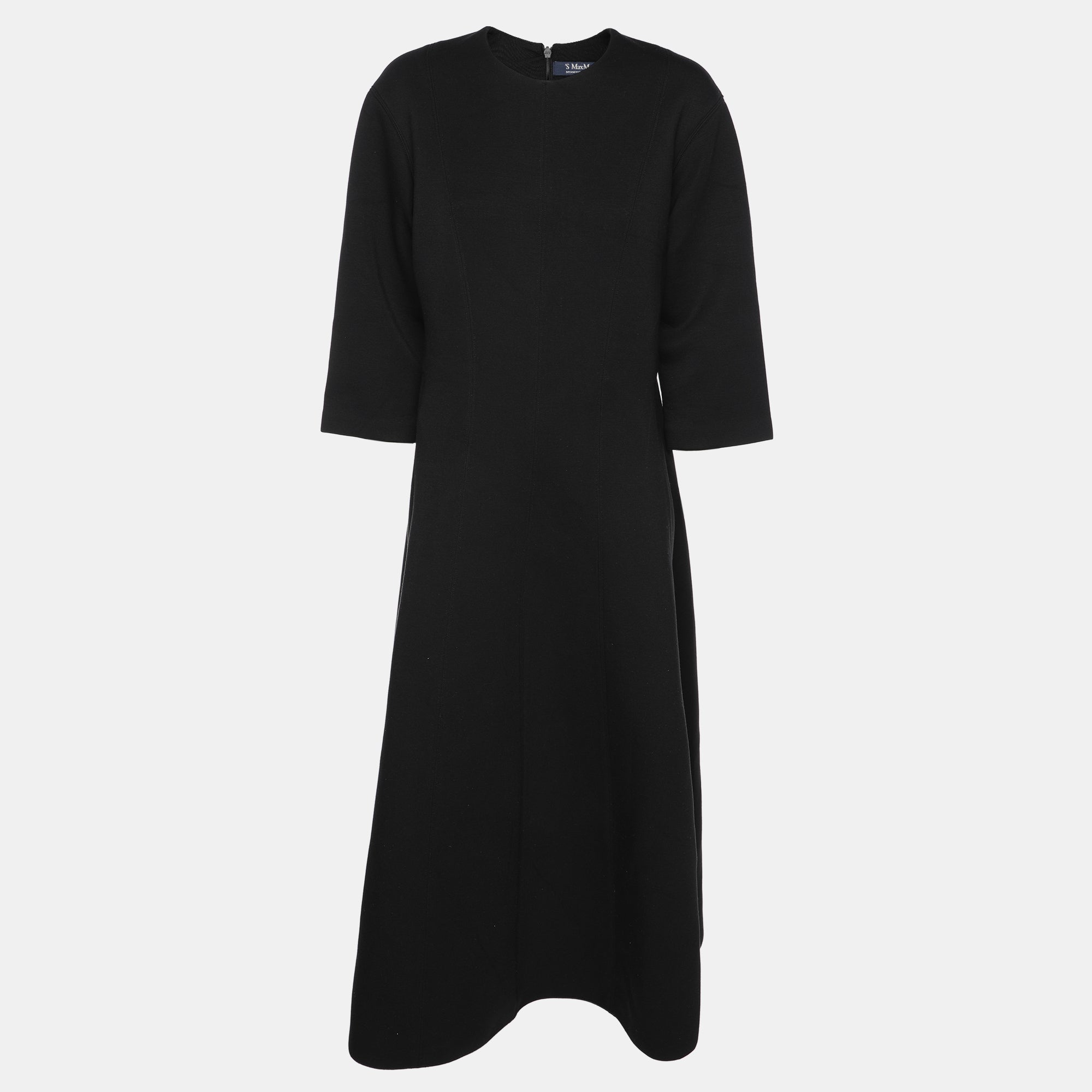 

S MAX MARA Платье-миди S'max Mara из черного трикотажа