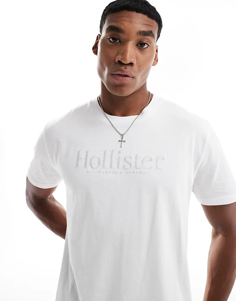 

Футболка свободного кроя с логотипом белого цвета Hollister