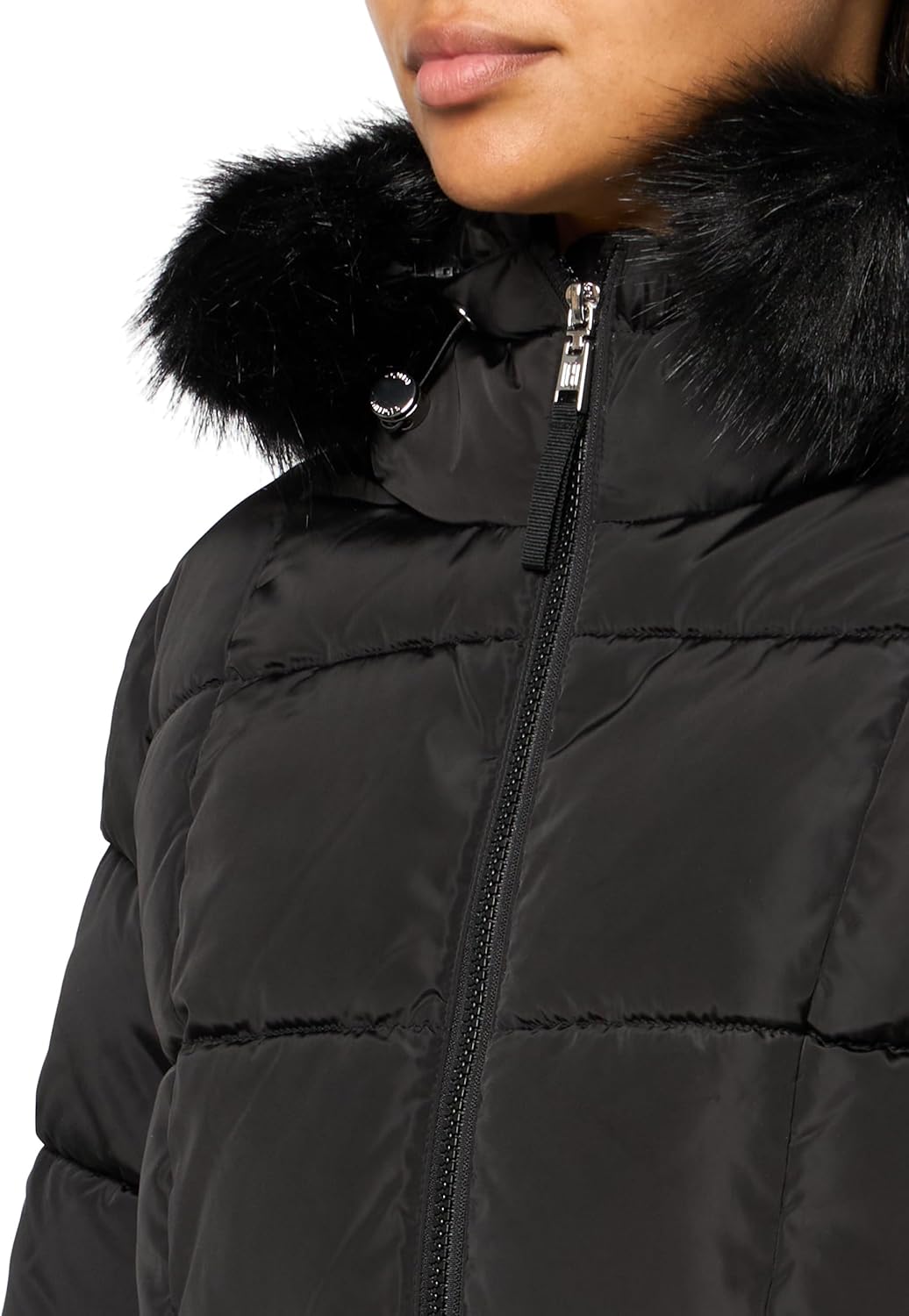 Женская повседневная базовая удобная плотная стеганая куртка Tommy Hilfiger, Black — фото 3