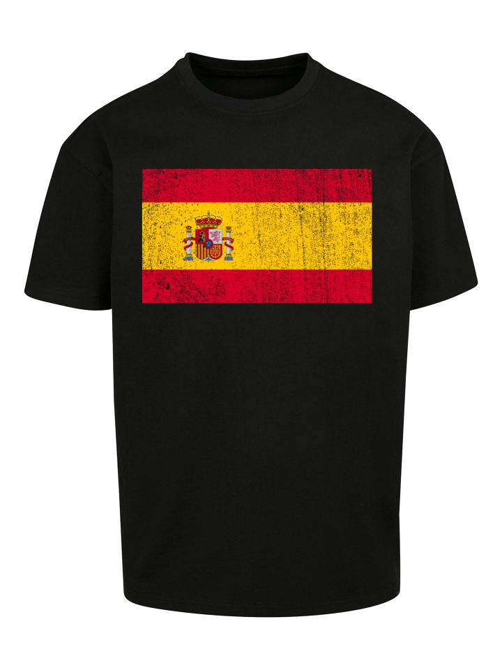 

F4NT4STIC Плотная футболка оверсайз с изображением флага Испании, потертая в черном цвете, Черный, F4NT4STIC Плотная футболка оверсайз с изображением флага Испании, потертая в черном цвете