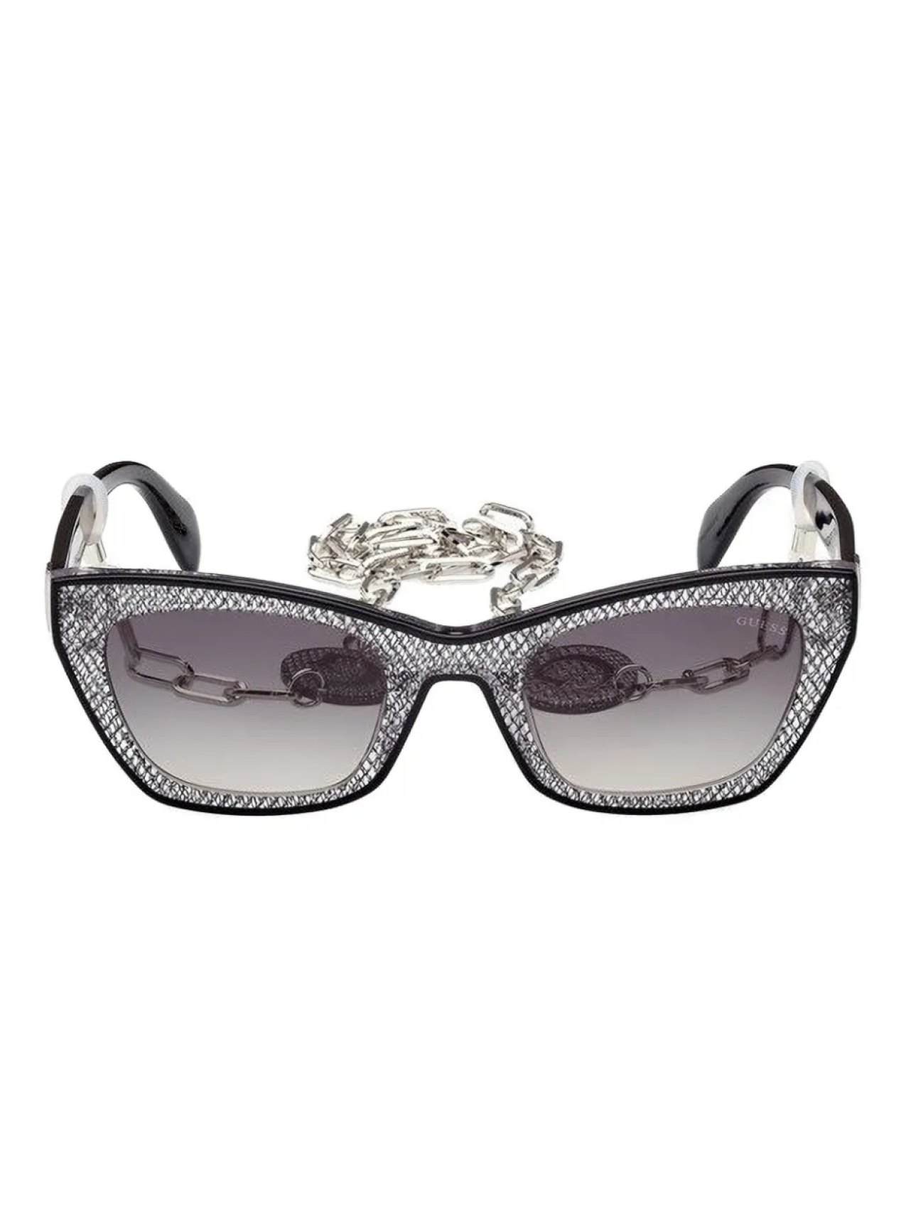 

Солнцезащитные очки «кошачий глаз» GUESS EYEWEAR с цепочкой, черный