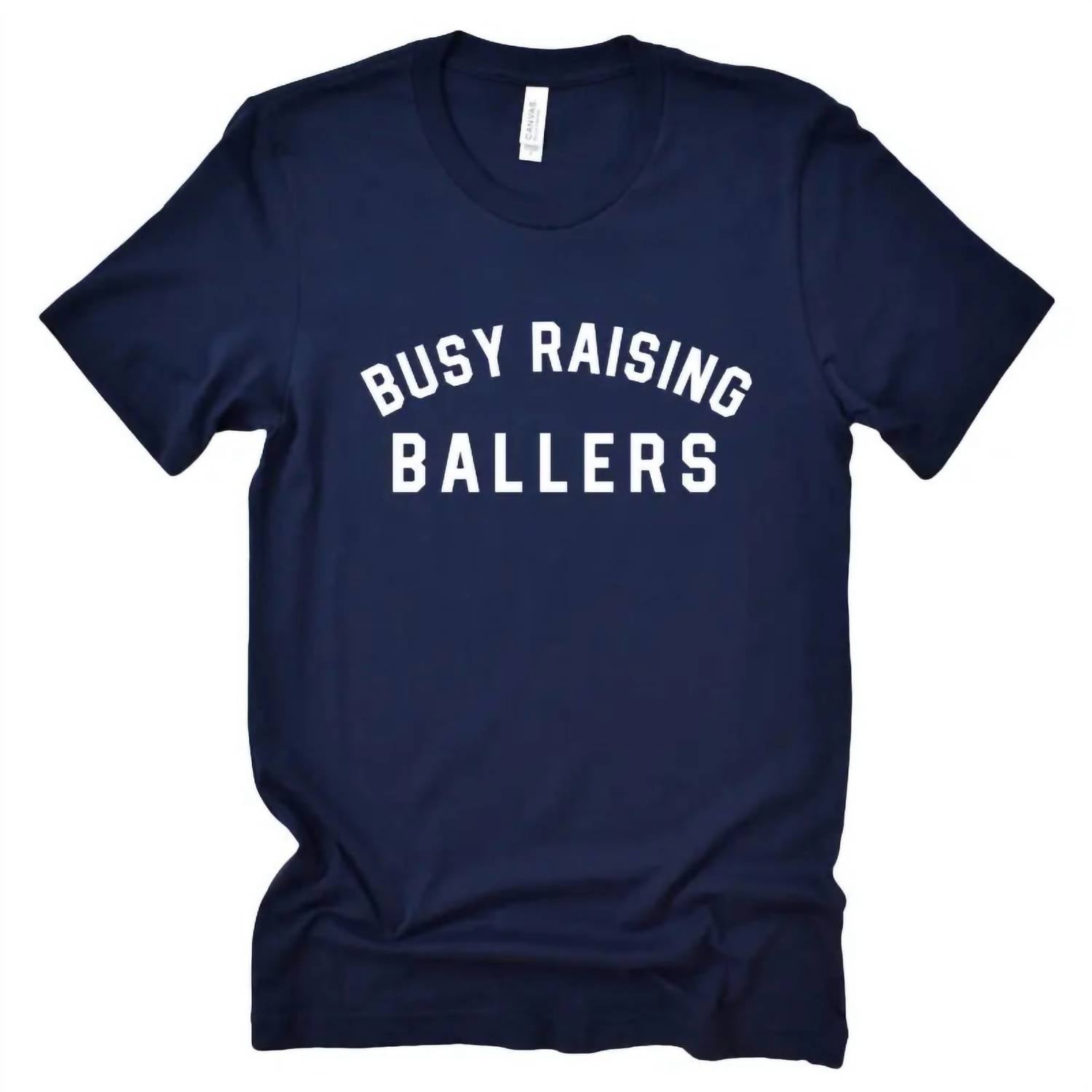 

Футболка мужская Busy Raising Ballers темно-синего цвета Type A Tees