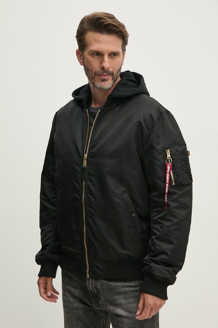 

Куртка-бомбер Alpha Industries MA-1 ZH Back EMB, черный
