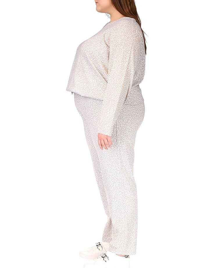 

Футболка с длинным рукавом Michael Kors Plus Size Cheetah Jacquard Elastic Long Sleeve Tee, цвет Pearl Heather