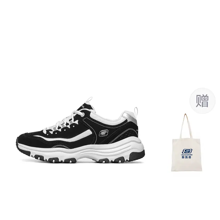 

Кроссовки Skechers D"Lites 1.0 Chunky Sneakers Women's Low-top Black/White, черный/белый