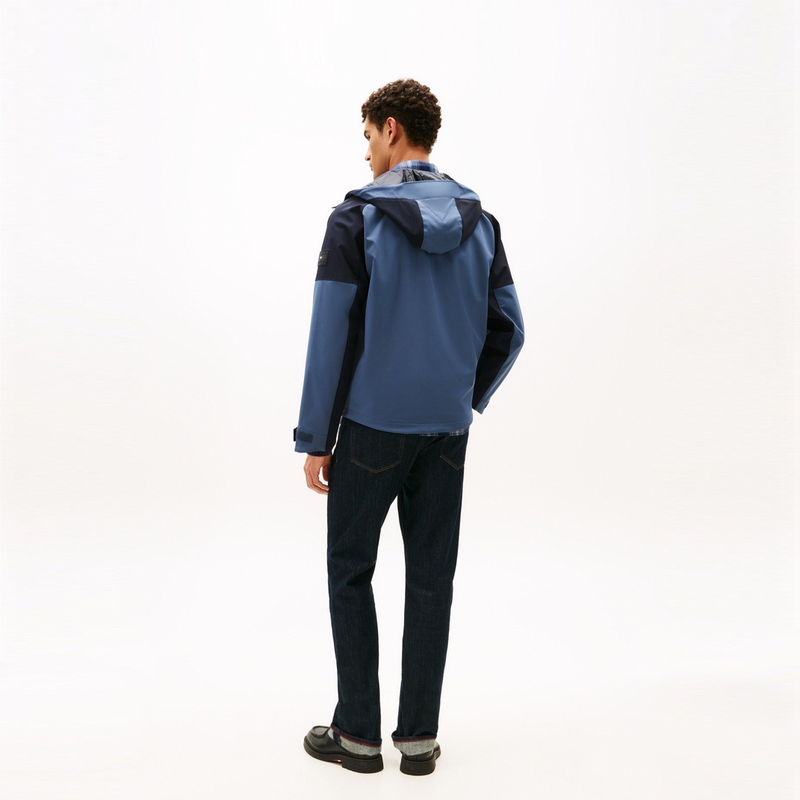 Tommy Hilfiger Куртка мужская синяя и тёмно-синяя разноцветная DBZ, Blue & Navy Blue Multicolor DBZ — фото 4