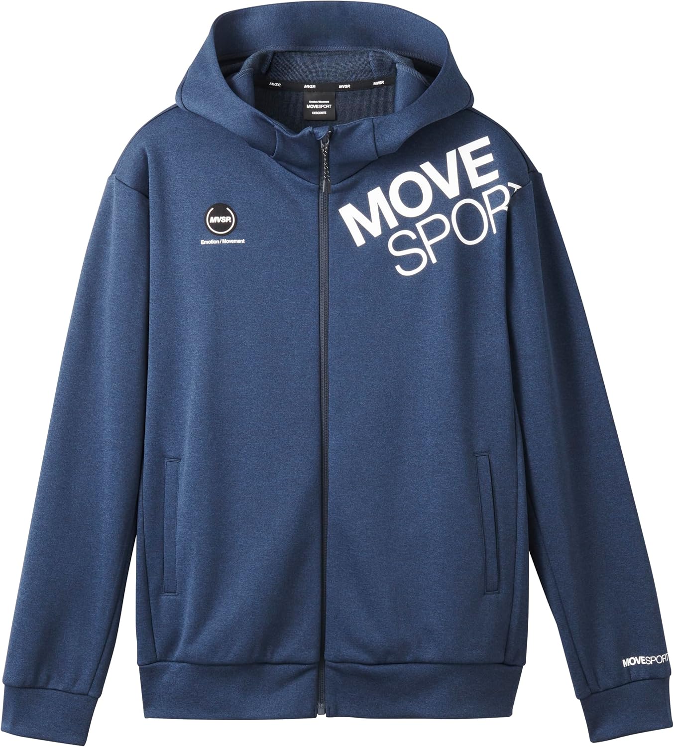 

Худи DESCENTE MOVESPORT на молнии, эластичное, для тренировок, бега и занятий в спортзале Move Sport, темно-синий