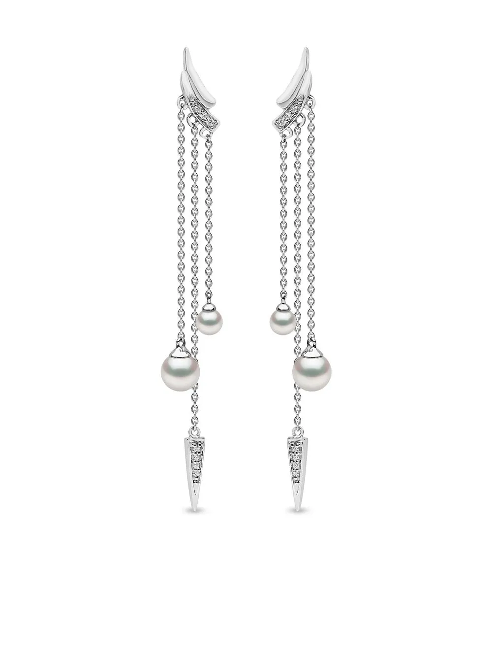 

Серьги Trend из белого золота с бриллиантами и жемчугом Yoko London, серебяный