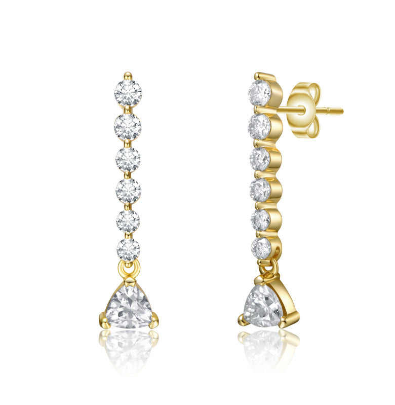 

Серьги Journey из стерлингового серебра 14 карат с покрытием из золота и выращенным в лаборатории муассанитом 0,76 карата Stella Valentino, золотой