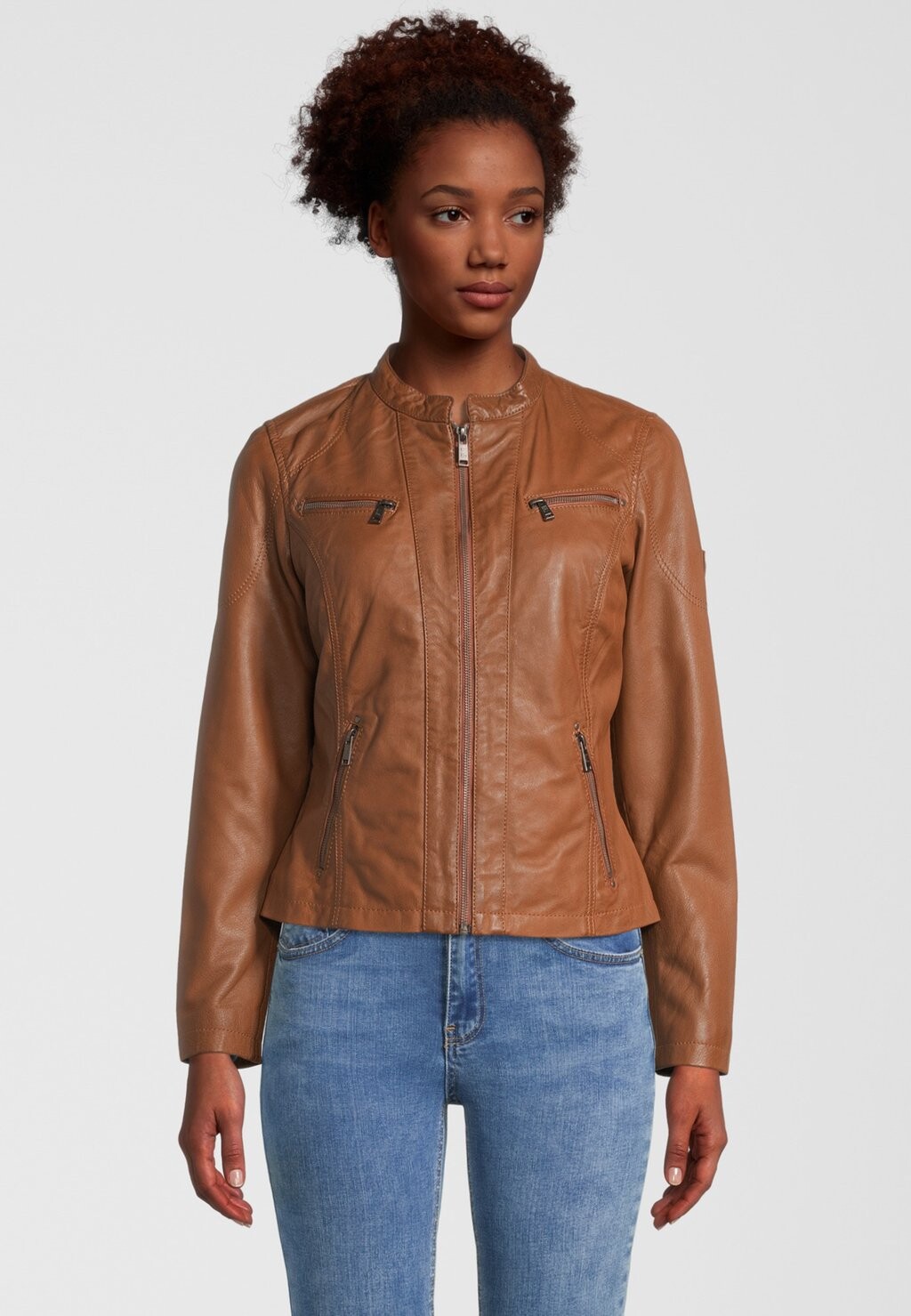 

Кожаная куртка MIT LABEL-PATCH H.I.S, цвет Cognac