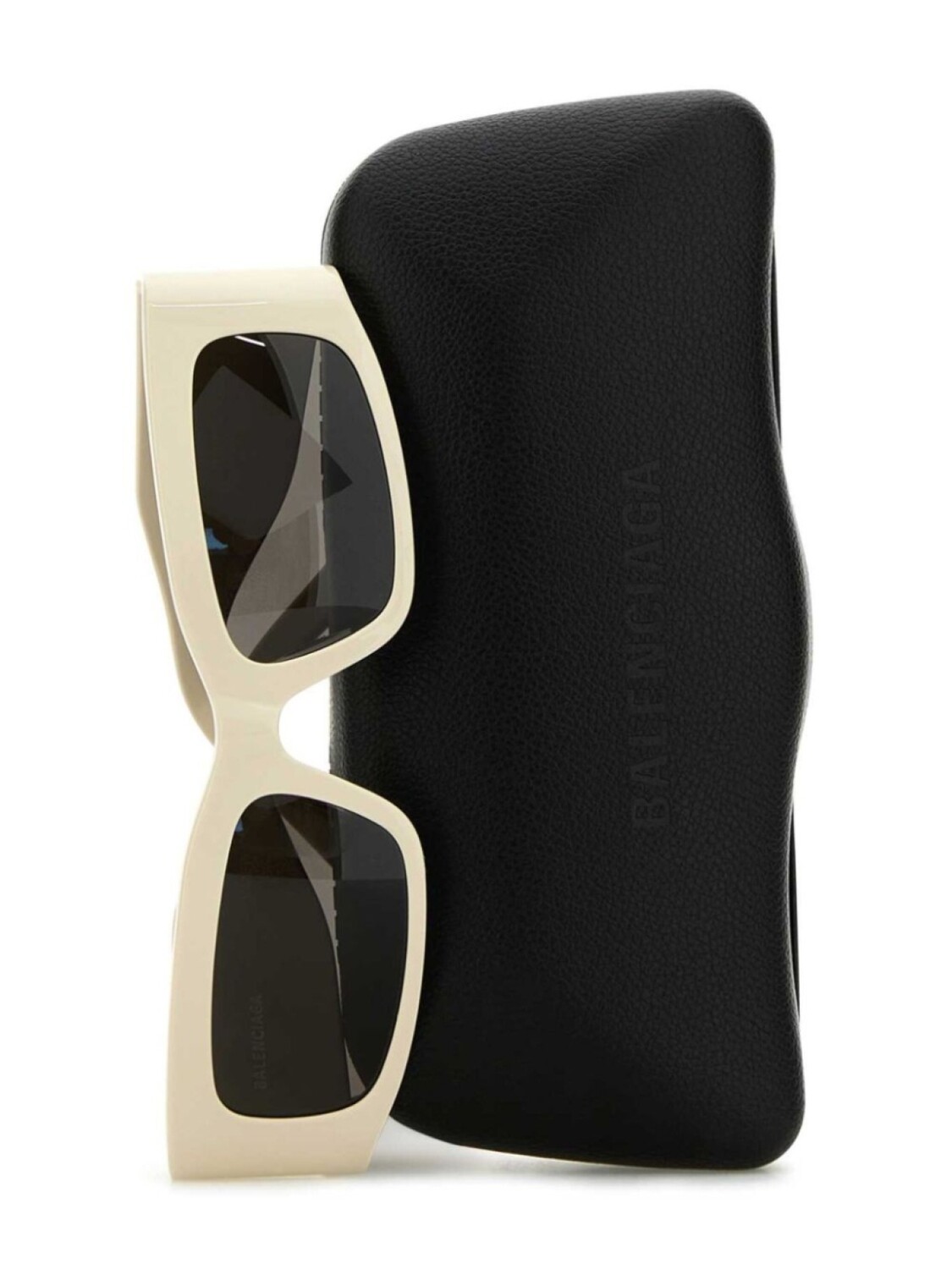 Солнцезащитные очки Balenciaga Eyewear в прямоугольной оправе с логотипом, серый — фото 3