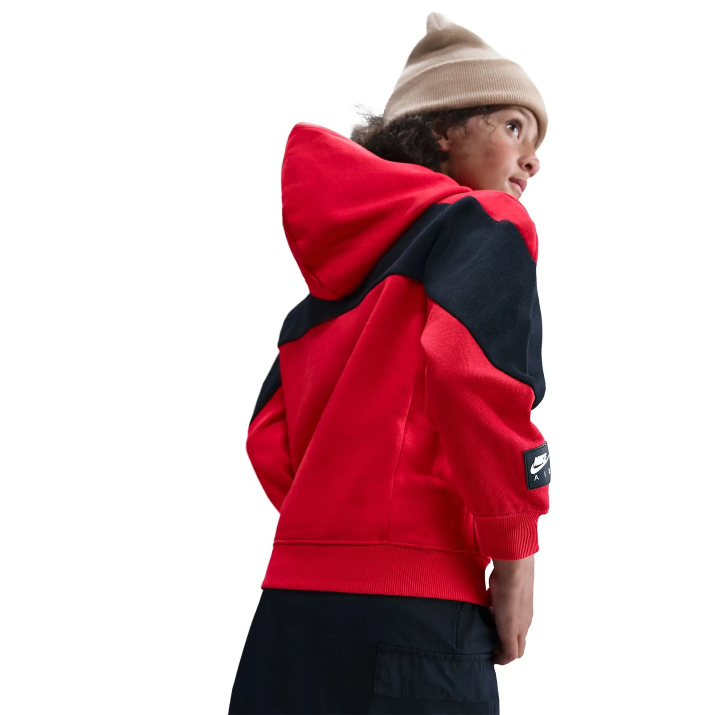Детская толстовка с капюшоном Air Flc Po Hoodie Pd Nike, красный — фото 4