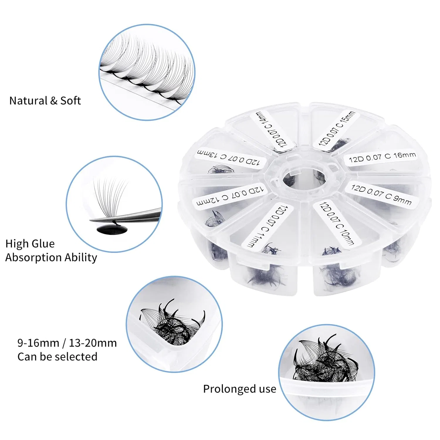 Накладные ресницы Premode Fans 12D D-изгиб 9-16 мм Wendy Lashes — фото 4