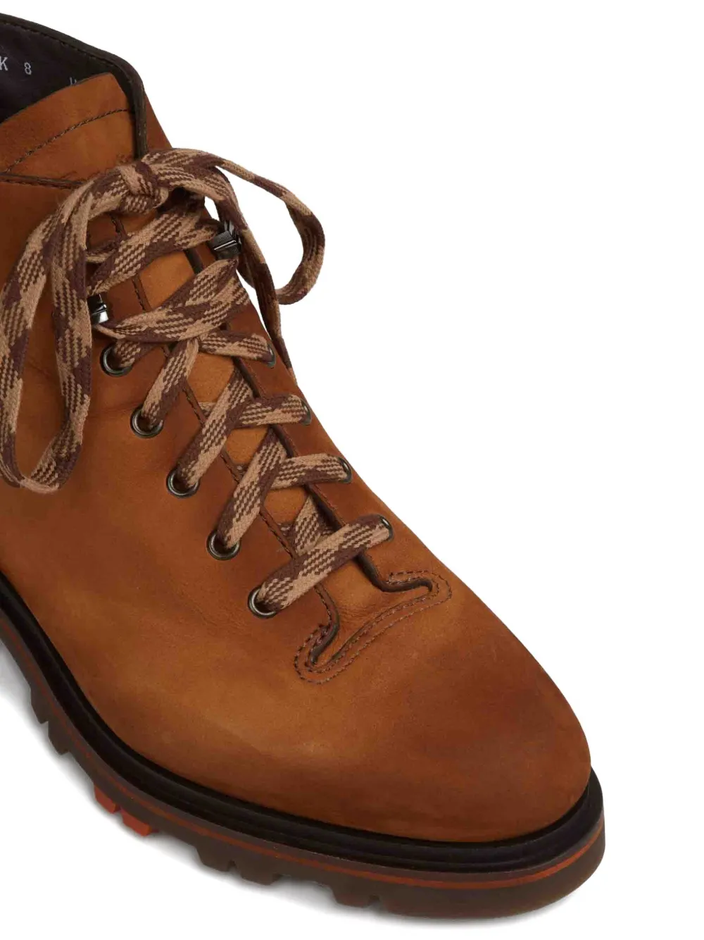Ботинки на шнуровке с круглым носком Santoni, коричневый — фото 3