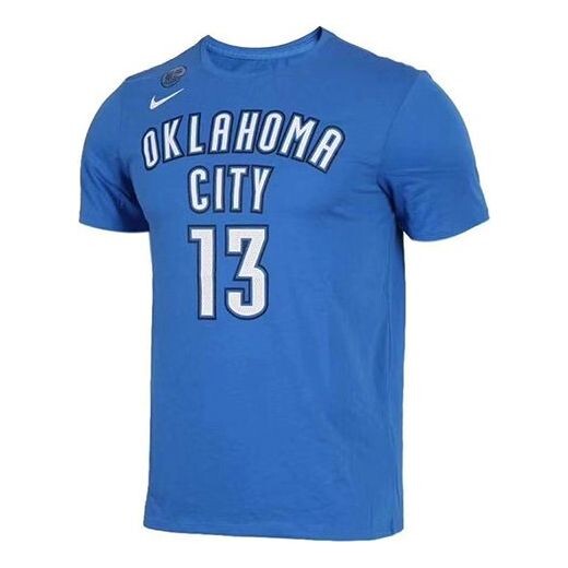 

Футболка как okc m nk dry tee es nn thunder paul george короткий рукав Nike, синий