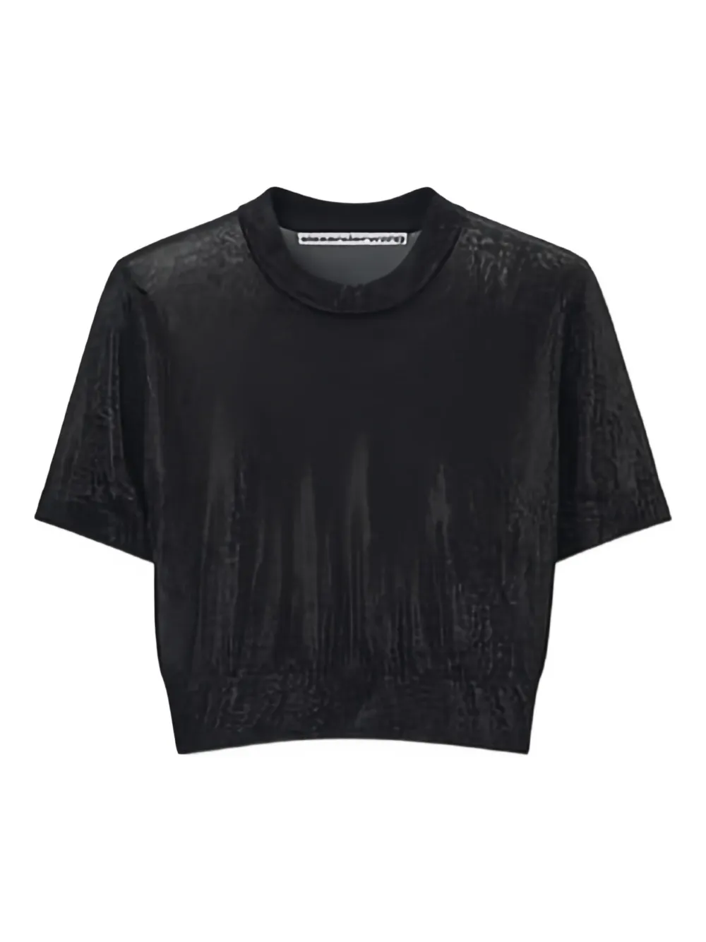 

Укороченный топ с короткими рукавами Alexander Wang, черный