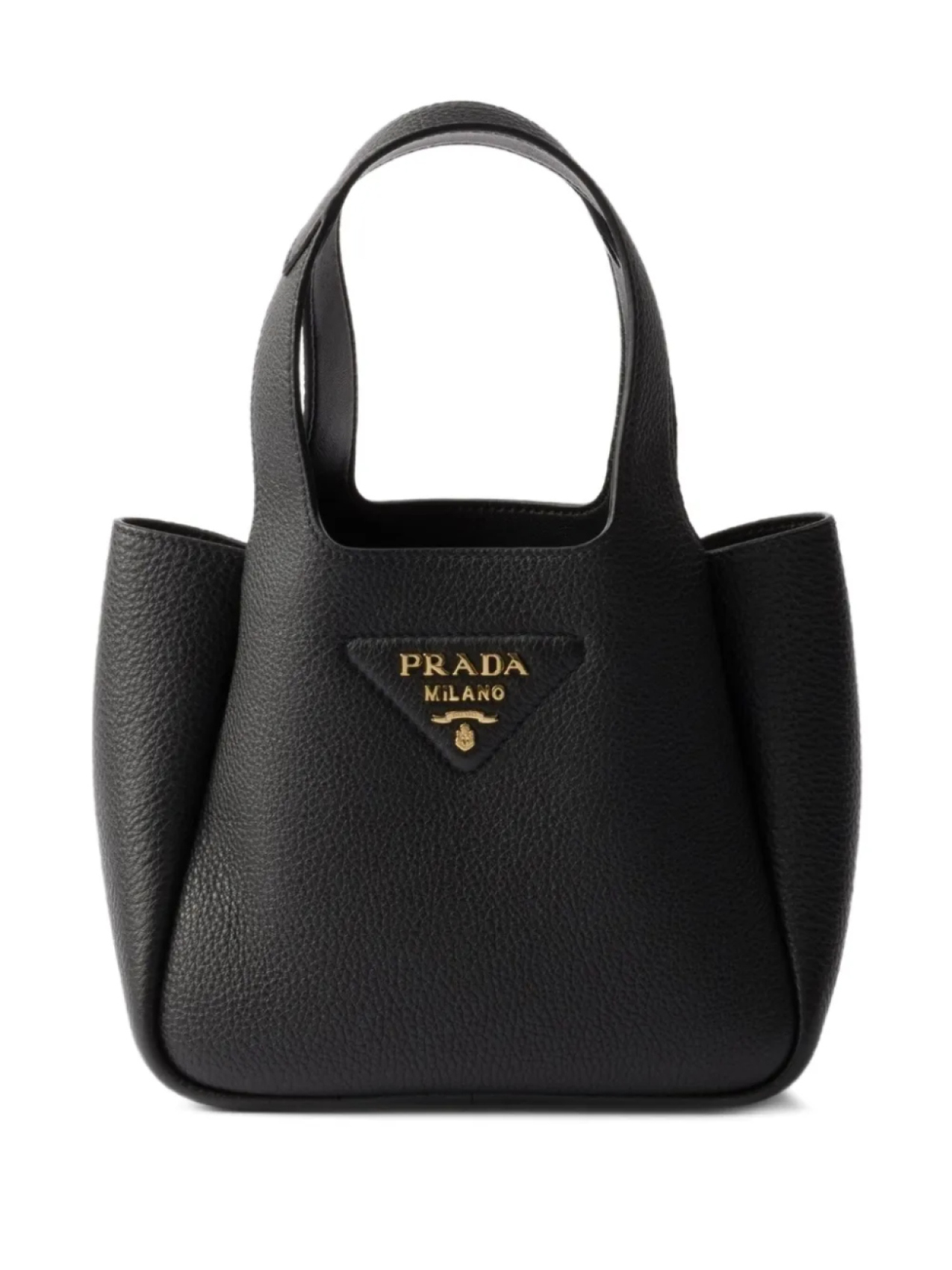 

Мини-сумка-тоут из кожи Prada, черный