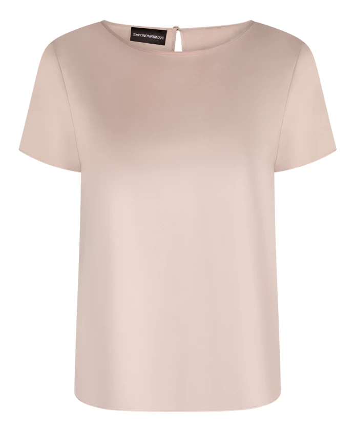 

Атласная футболка с вырезом на спине. Emporio Armani, розовый