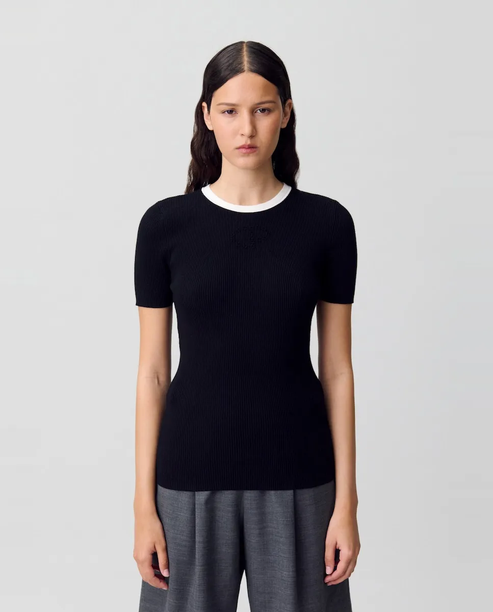 

Женская футболка из тонкого трикотажа Claudie Pierlot, черный
