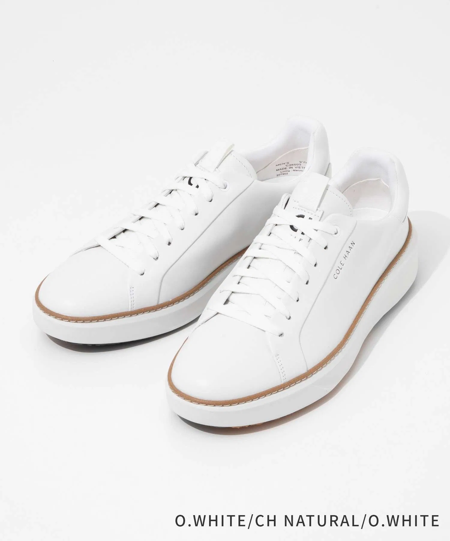 Мужские кожаные Ground Pro Golf Cole Haan белые — фото 2