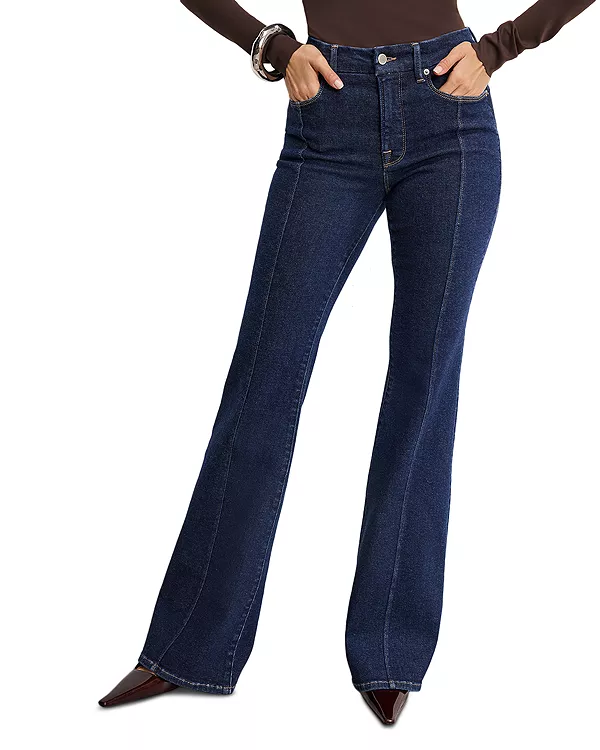 

Джинсы-Клеш Good Legs цвета индиго 983 Good American, синий