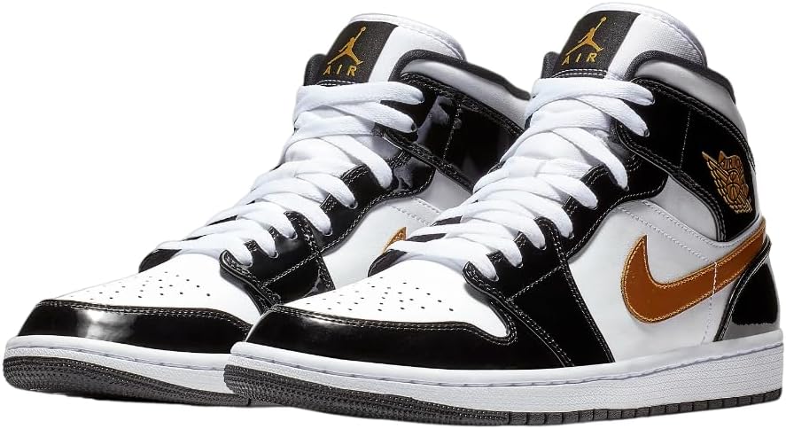 Мужские кроссовки Air Jordan 1 High Nike, белый/черный/золотой — фото 3