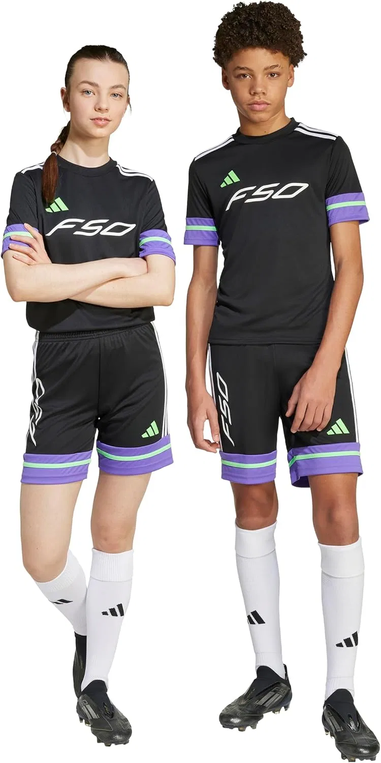 Детские шорты Adidas F50 унисекс, Black/Purple Rush — фото 4