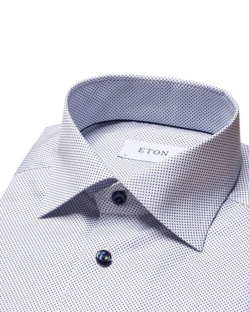 

Рубашка узкого кроя в горошек с подписью Eton, цвет White