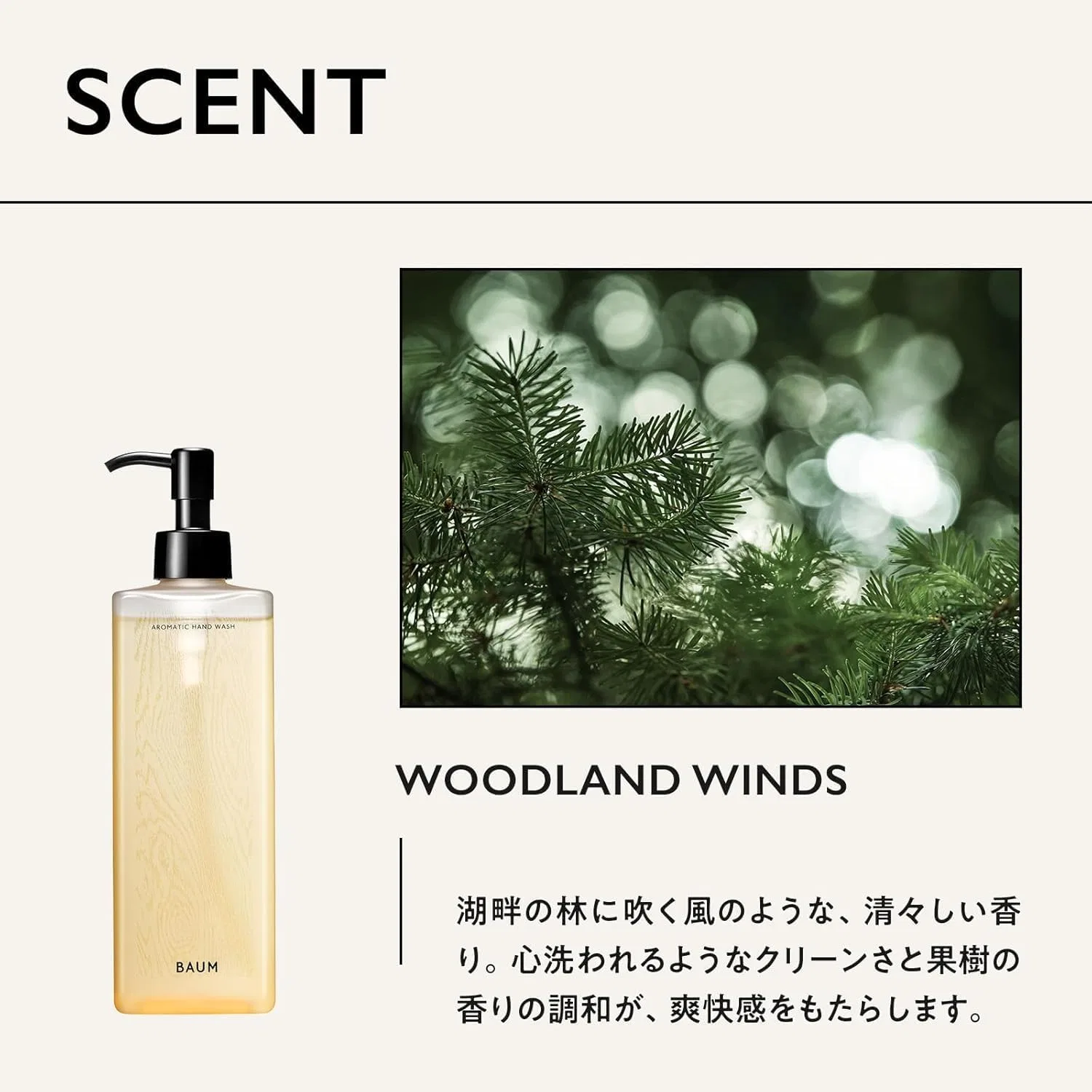 Набор для рук BAUM Gift Set: мыло 300 мл + крем 75 г, аромат Woodland Winds/Forest Embrace — фото 3