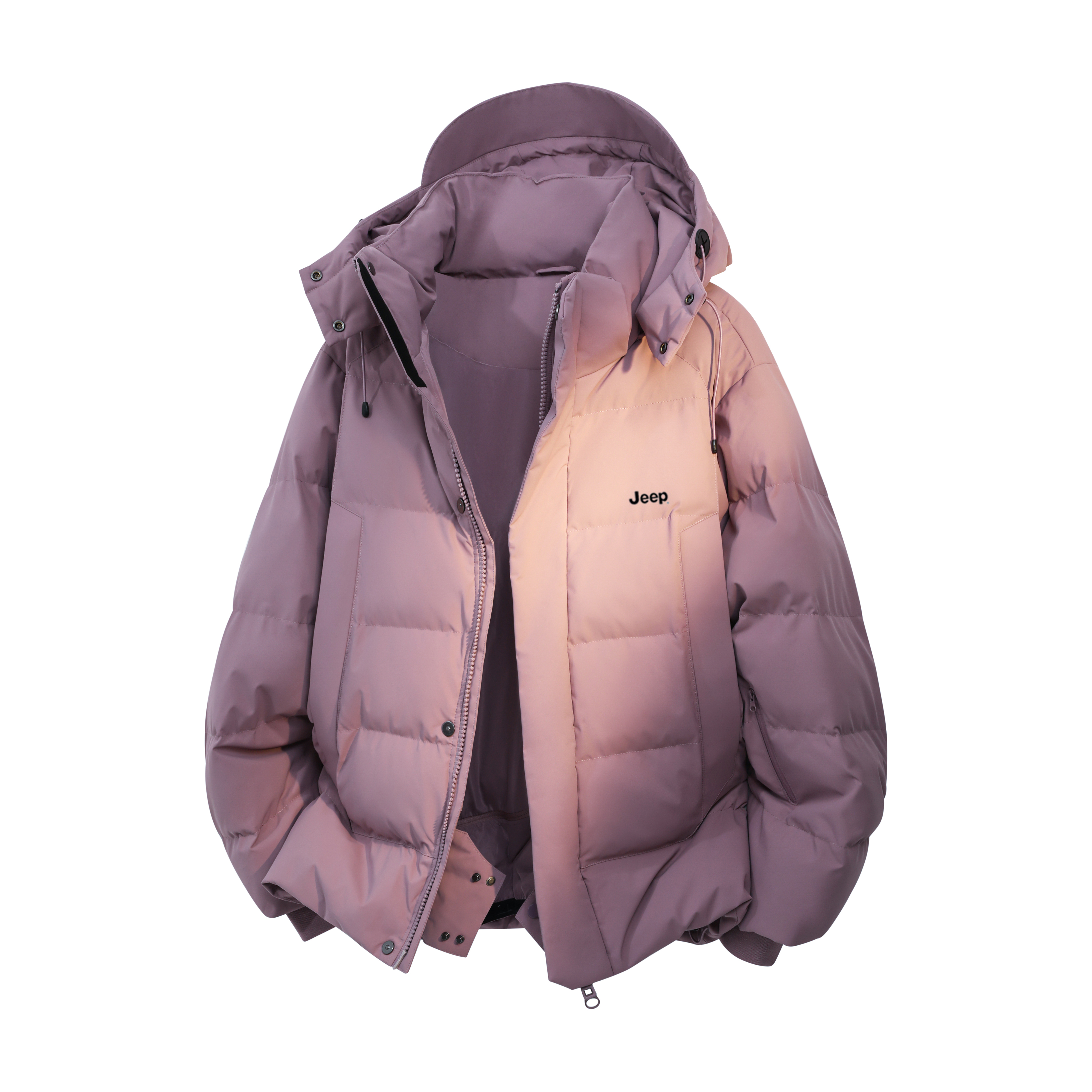 

Пуховик Unisex с отстегивающимся капюшоном, утепленный Jeep, mauve фиолетовый