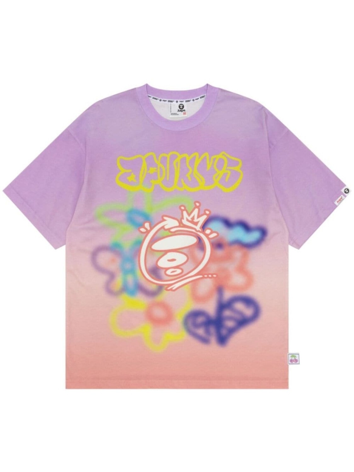 

A Bathing Ape футболка с принтом граффити, фиолетовый