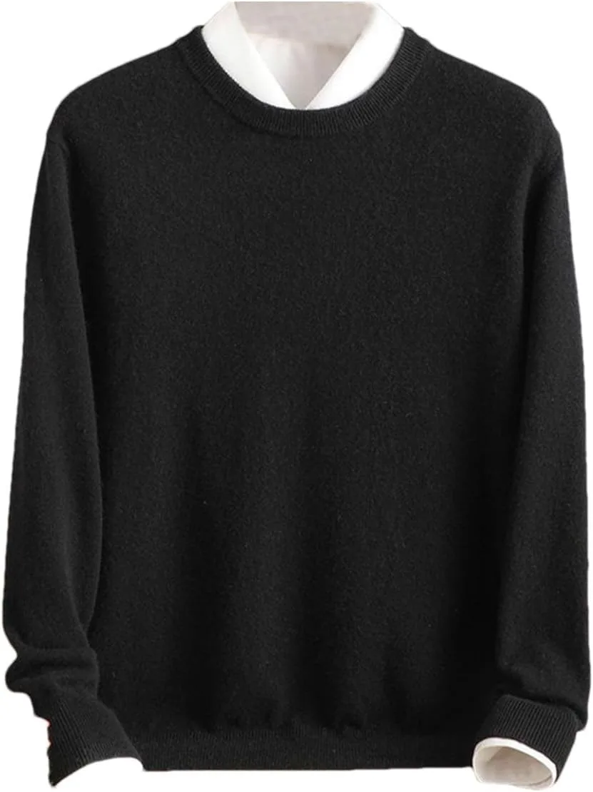 

Мужской шерстяной свитер пуловер с длинным рукавом и круглым вырезом Suvoiier