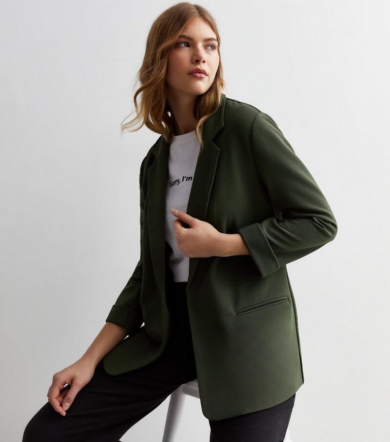 

Блейзер в рубчик New Look, хаки