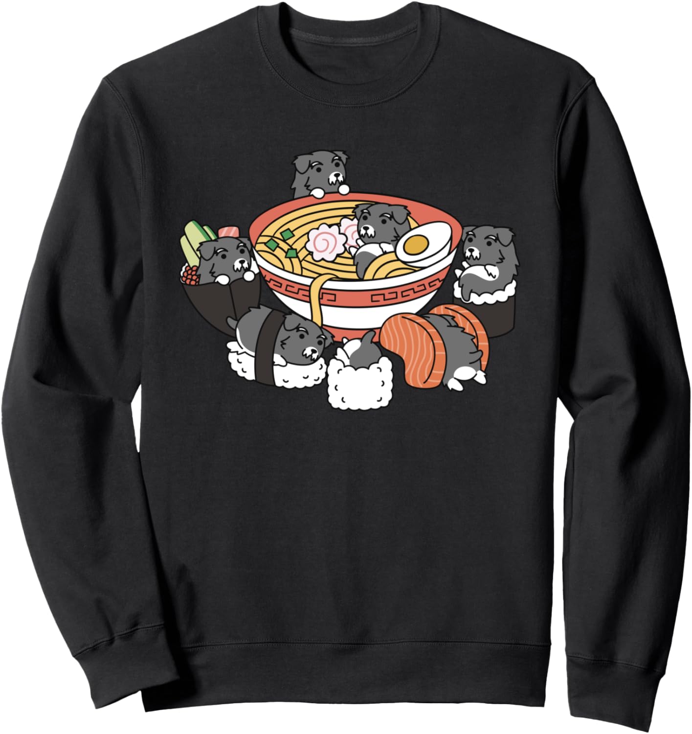 

Толстовка с изображением шнауцера и риса в стиле рамен-суши Funny Schnauzer Gifts, черный