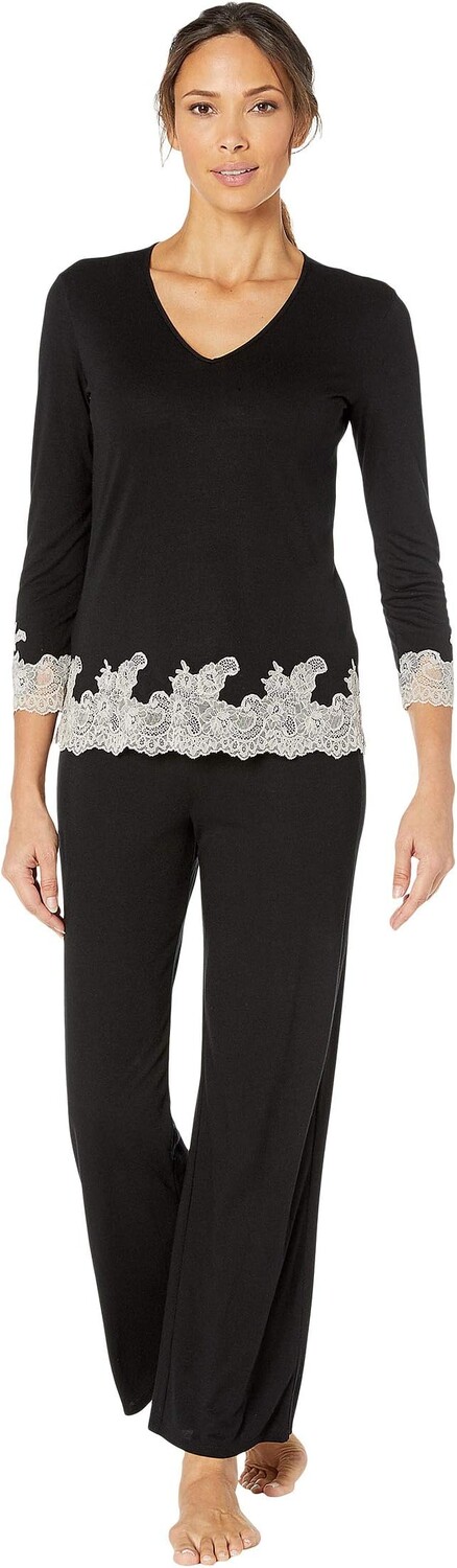 

Роскошная пижама с длинными рукавами Shangri-La Natori, цвет Black/Cocoon Lace