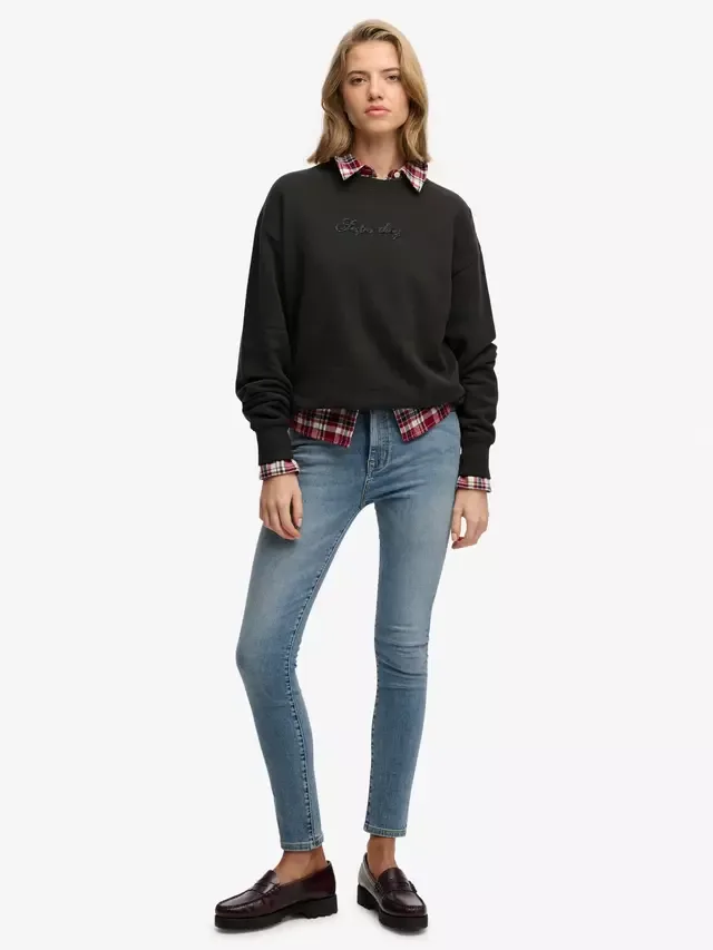 Свободная толстовка с круглым вырезом и надписью, цвет Фантом Superdry — фото 3