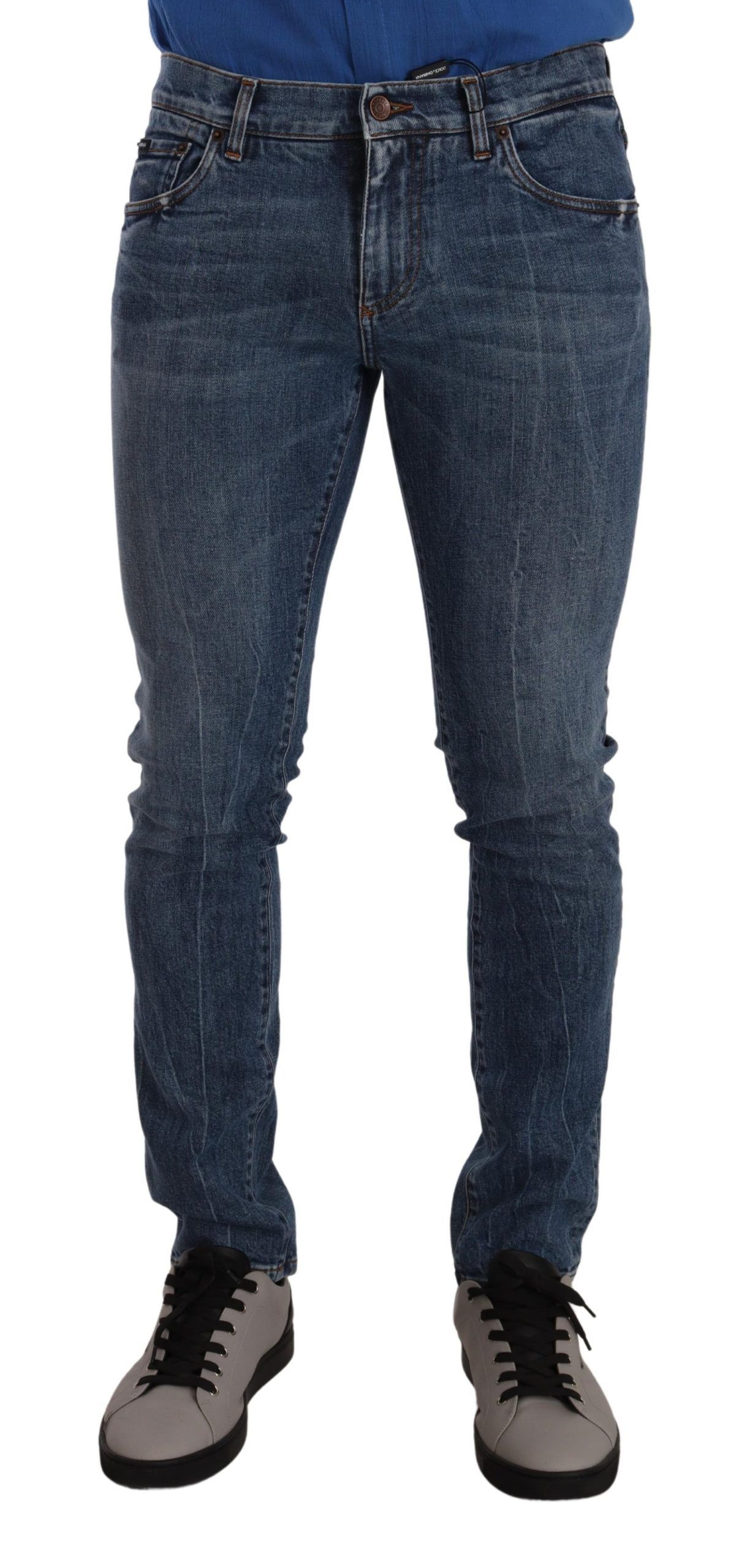 

Элегантные обтягивающие джинсы Slim Fit Skinny Dolce & Gabbana, синий