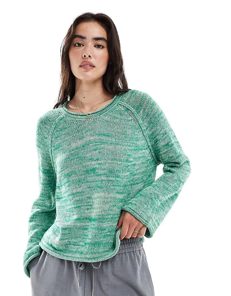 

Зеленый вязаный свитер с круглым вырезом ASOS DESIGN