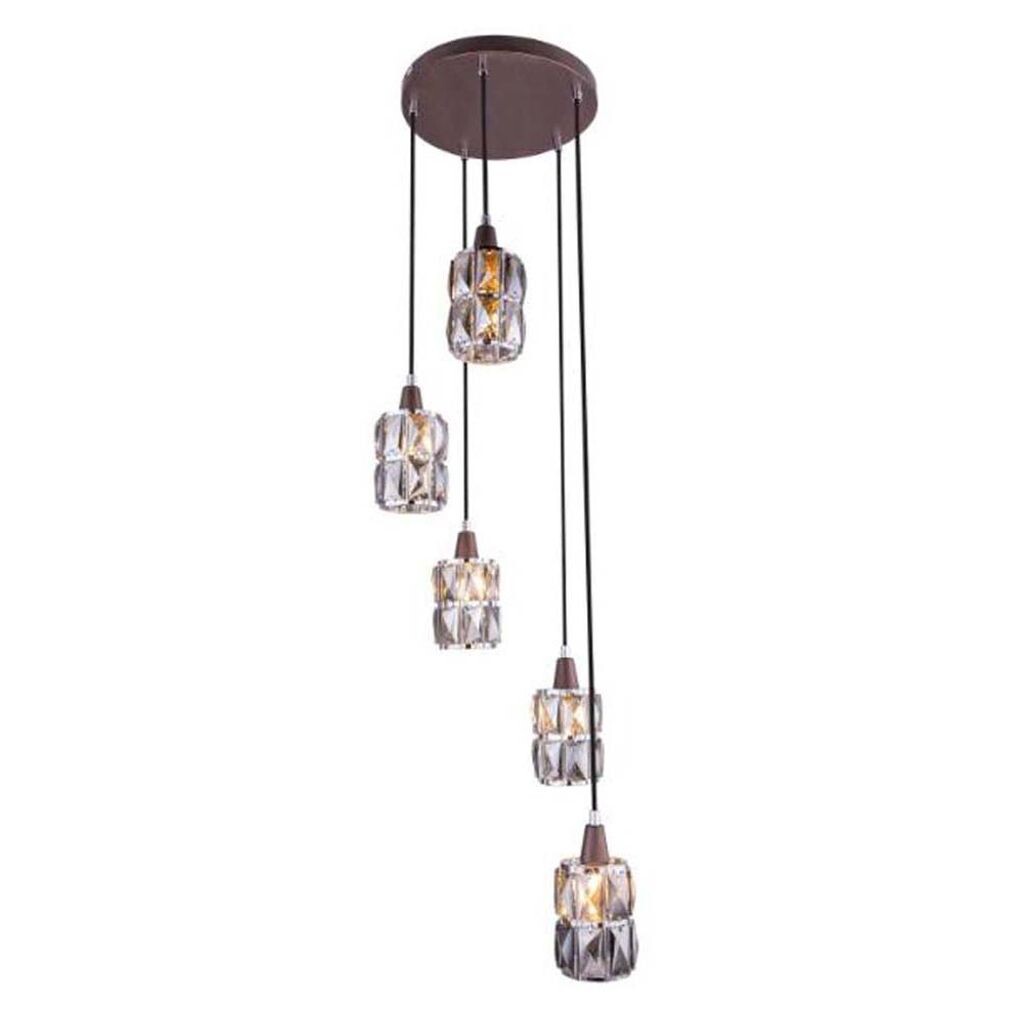 

WOLLI подвесной светильник, круглый, 5 подвесок, хром, дымчатый Globo Lighting