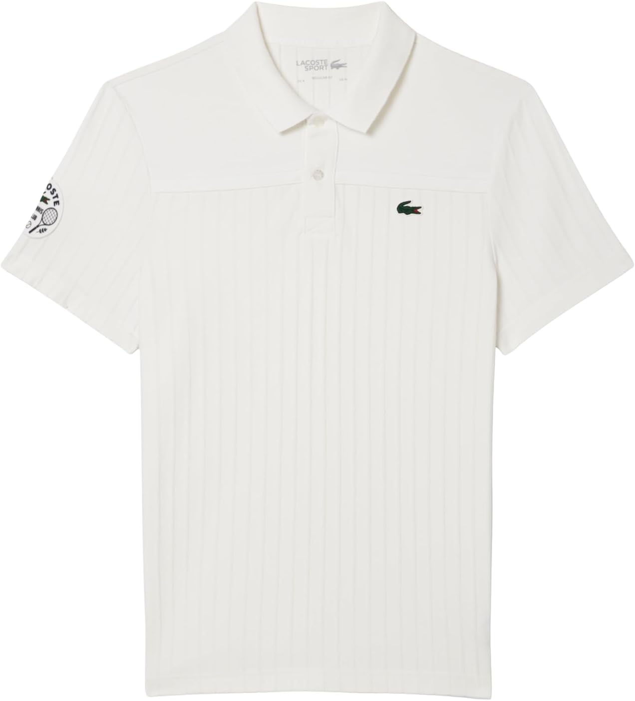 Мужская теннисная поло Lacoste Sport Ultra Dry, белый/белый — фото 4