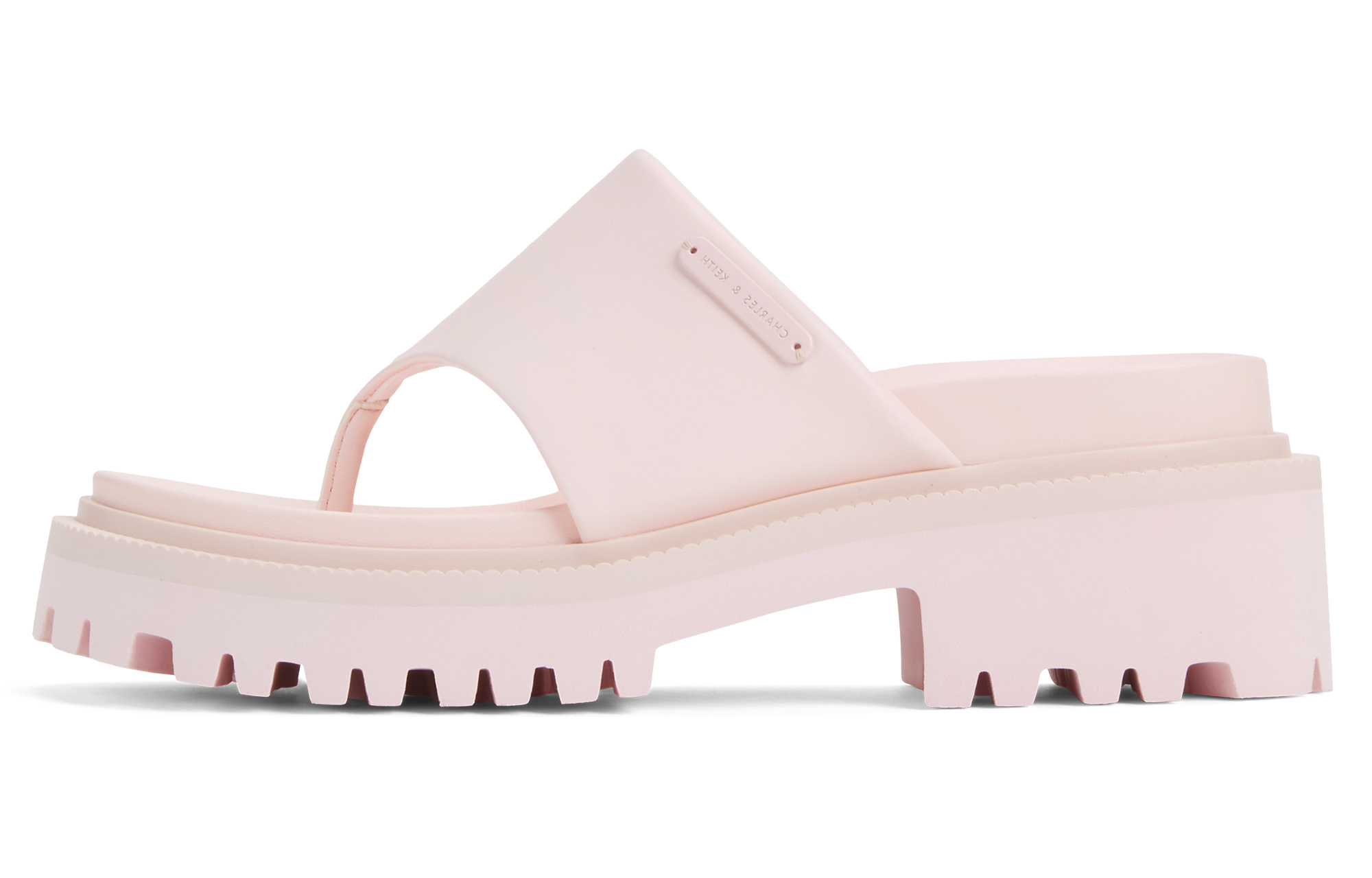 EVA Шлепанцы Женские Мел Белый/Черный/Светло-Розовый/Светло-Розовый CHARLES&KEITH — фото 3