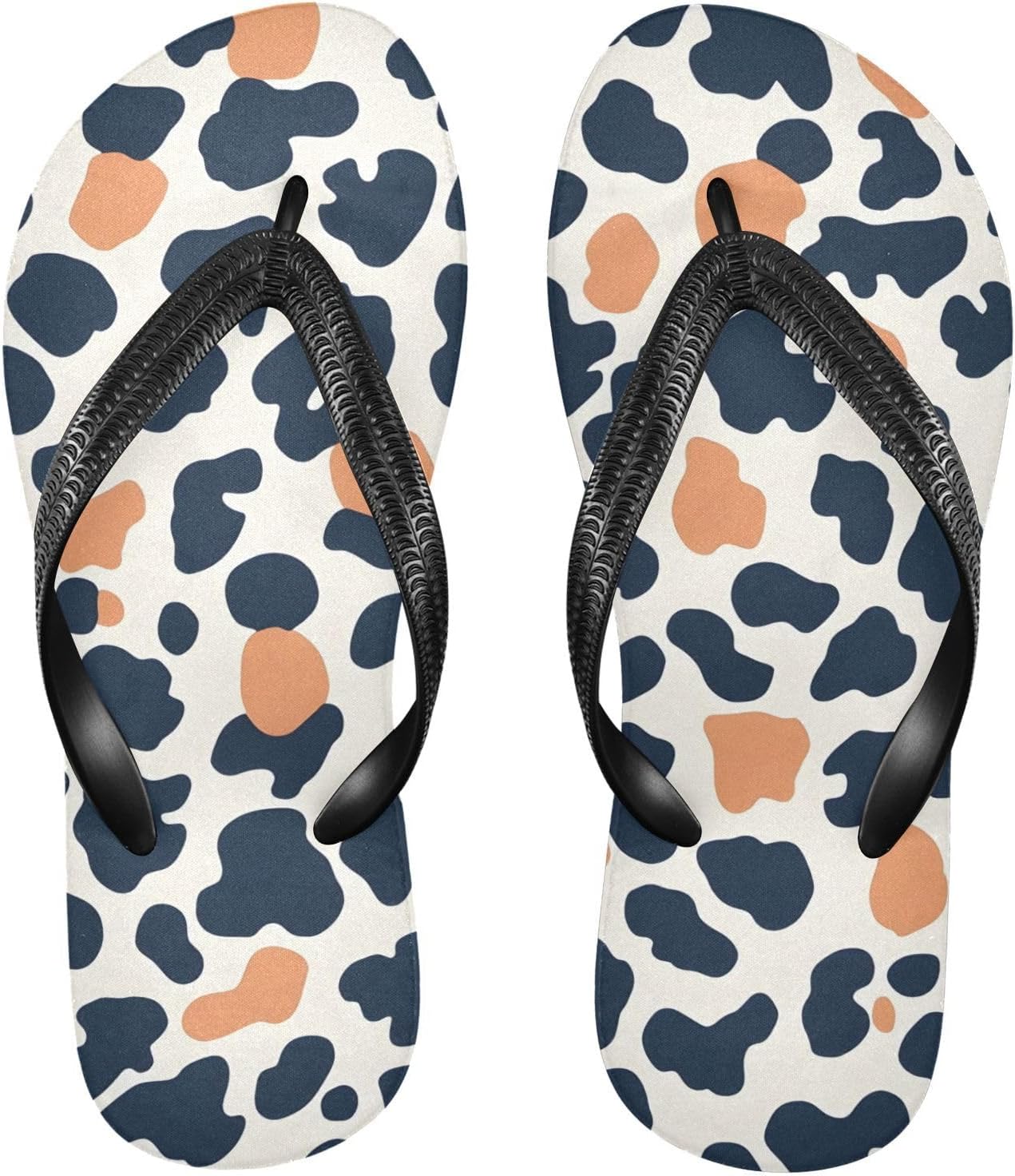 

Женские и мужские пляжные летние повседневные шлепанцы с черно-коричневым леопардовым принтом для душа 20860724 Kfbe