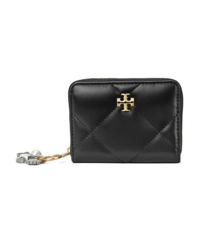 

Мягкий кожаный кошелек с украшением из кристаллов Tory Burch, черный